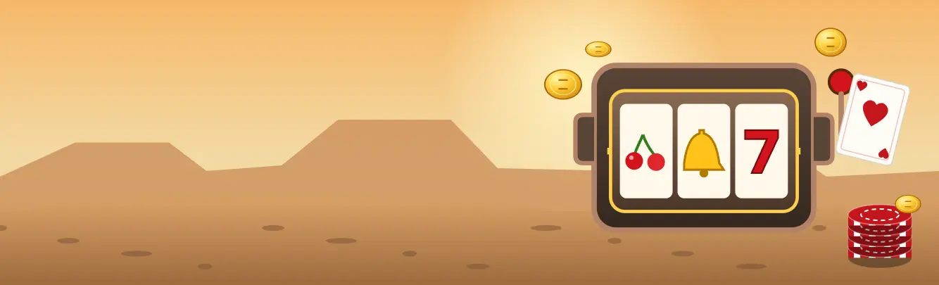 PublicWin casino – ilustrație cu un automat de păcănele în deșert
